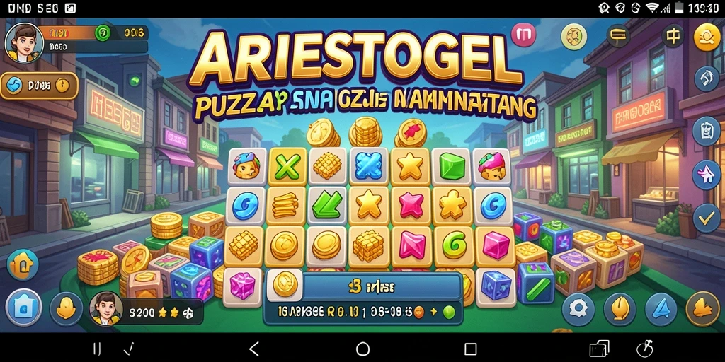 Tampilan gameplay ARIESTOGEL yang menarik dan menantang Puzzle.