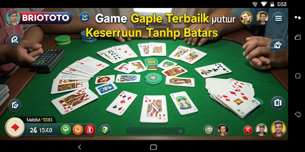 Tampilan gameplay BRIOTOTO yang seru dan interaktif dalam permainan Gaple.