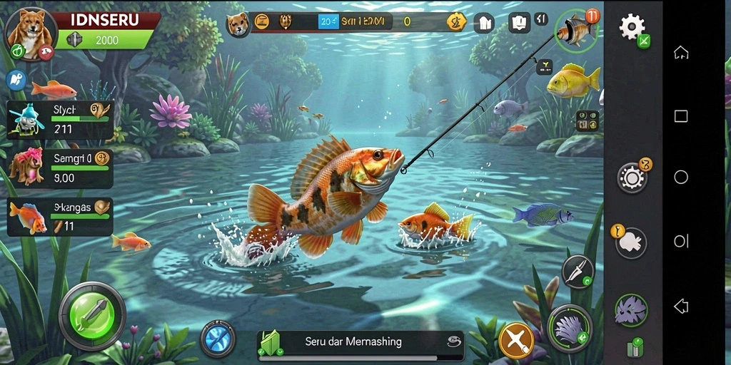 Tangkapan ikan besar dalam gameplay IDNSERU yang seru.