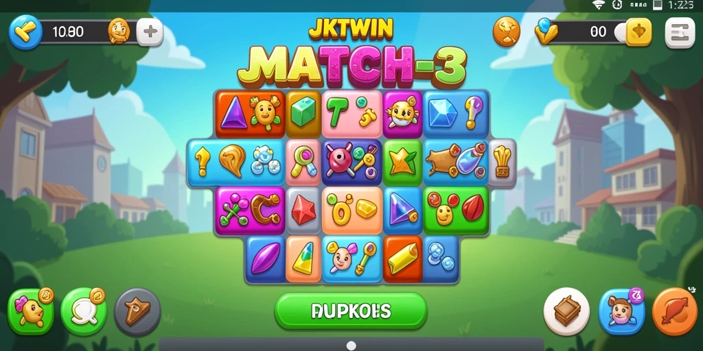 Tangkapan layar gameplay JKTWIN yang menarik dan penuh warna.
