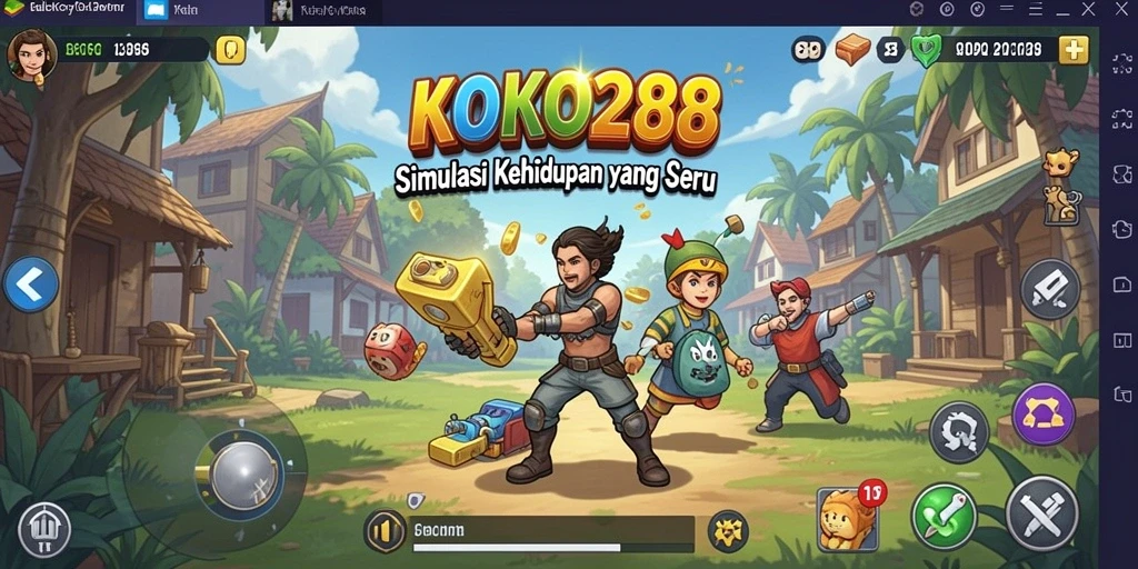 Tangkapan layar menunjukkan gameplay menarik KOKO288 dengan berbagai aktivitas simulasi.