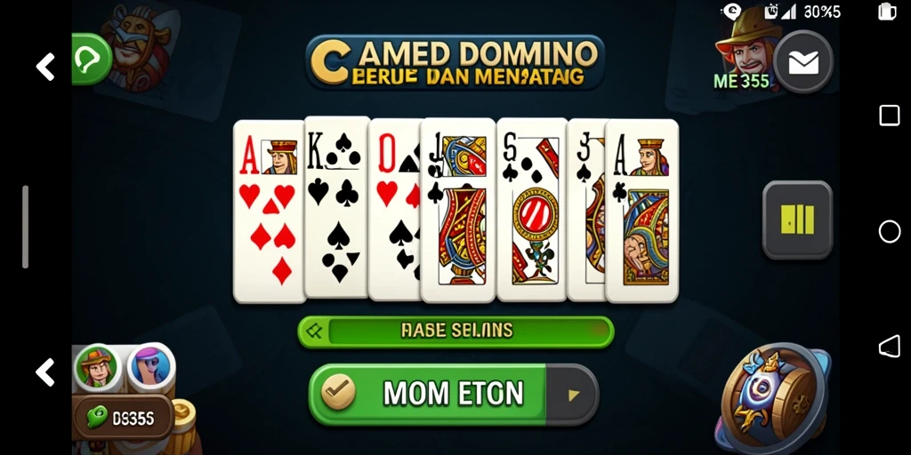 Tangkapan layar ME355 menunjukkan gameplay Domino yang seru dan interaktif.