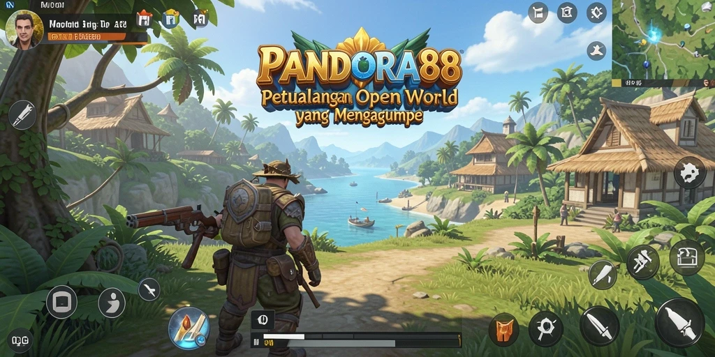 Screenshot menampilkan karakter menjelajahi dunia terbuka PANDORA88.
