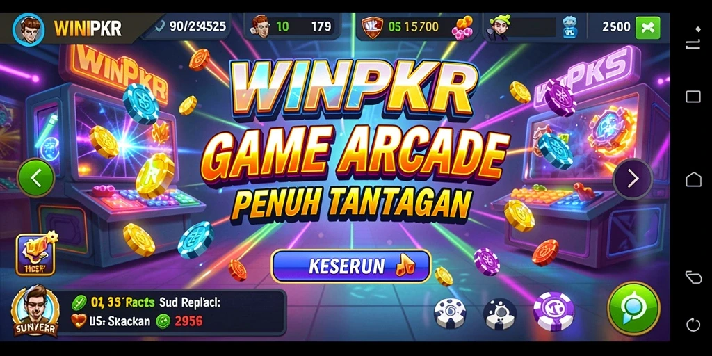 Tangkapan layar gameplay WINPKR menampilkan aksi seru dan tantangan Arcade.